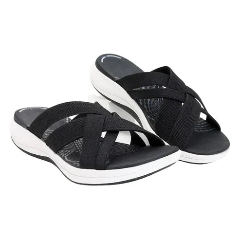Alonika – Criss-Cross Comfort Slides
