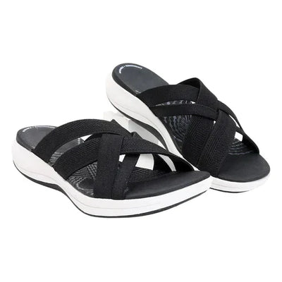 Alonika – Criss-Cross Comfort Slides