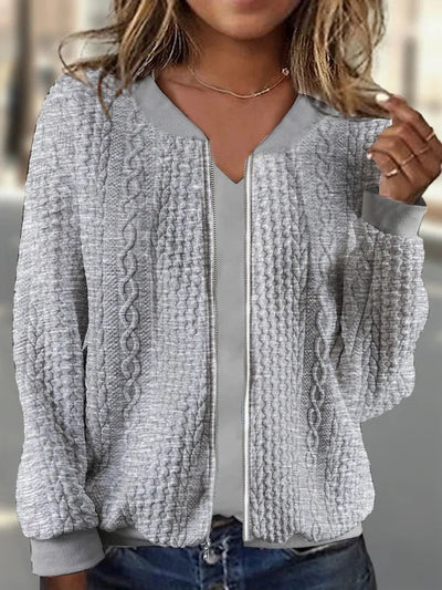 Myla – Cable Knit Zip-Up Jacket