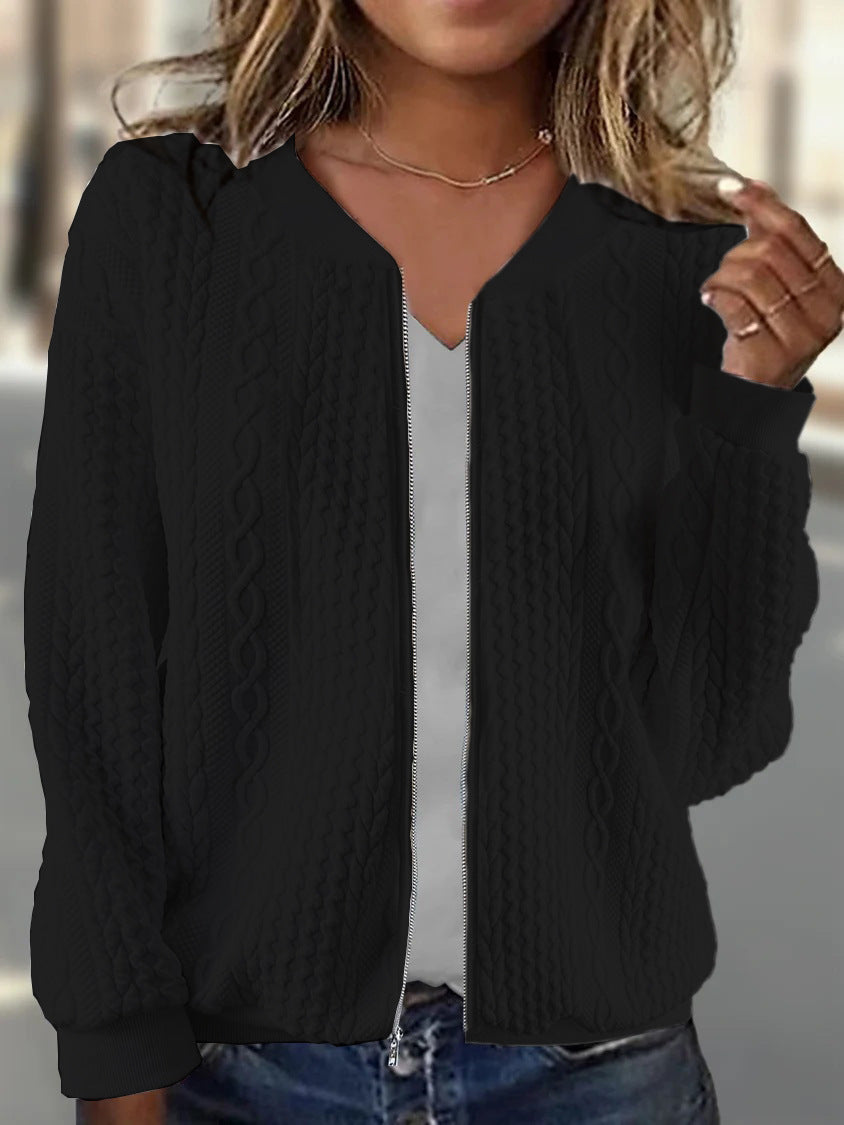 Myla – Cable Knit Zip-Up Jacket