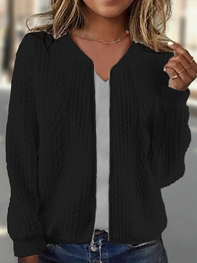 Myla – Cable Knit Zip-Up Jacket
