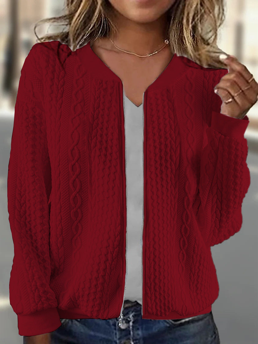 Myla – Cable Knit Zip-Up Jacket