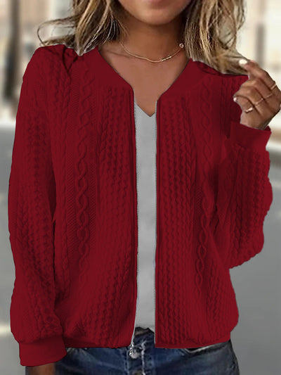 Myla – Cable Knit Zip-Up Jacket